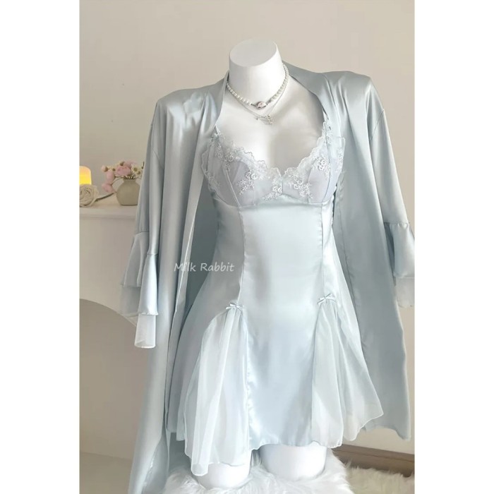 Váy Ngủ Lụa 2 Dây Phối Ren Cánh Tiên Có Mút Đệm Sooya, Phong Cách Sexy, Chất Liệu Mềm Mại, Tôn Dáng