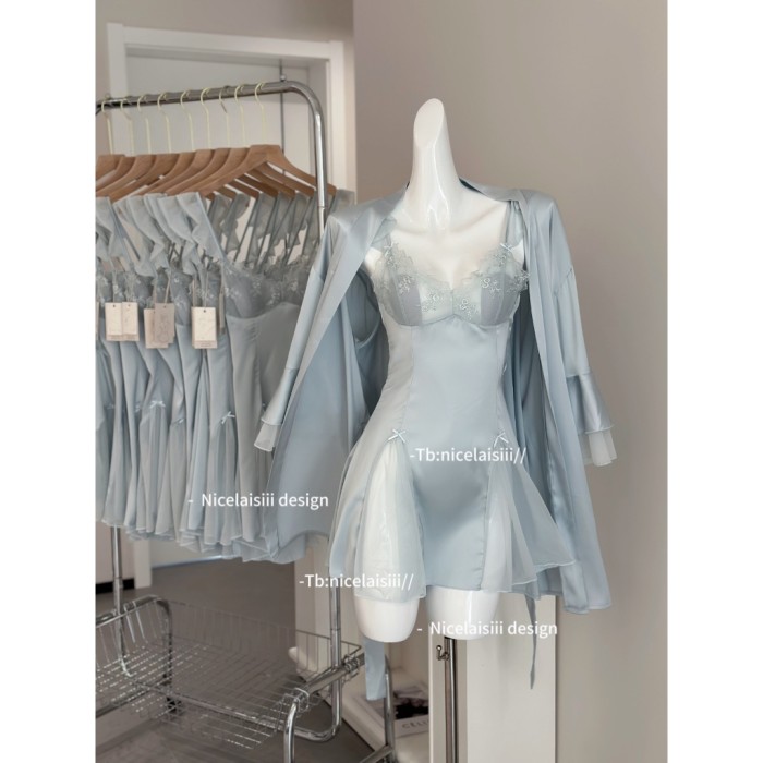 Váy Ngủ Lụa 2 Dây Phối Ren Cánh Tiên Có Mút Đệm Sooya, Phong Cách Sexy, Chất Liệu Mềm Mại, Tôn Dáng