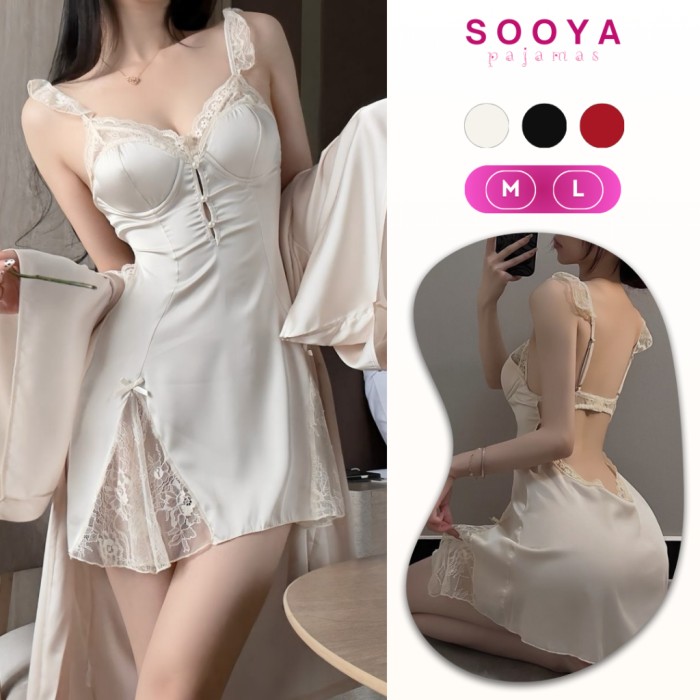 Váy Ngủ Lụa Cánh Tiên Đính Cúc Ngực Sang Chảnh Quyến Rũ Sooya - Mềm Mại, Tinh Tế