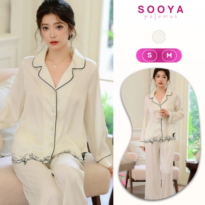 Bộ Pyjama Dài Tay Lụa Satin, Cao Cấp, Kiểu Pháp, Sang Trọng