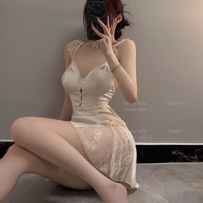 Váy Ngủ Lụa Cánh Tiên Đính Cúc Ngực Sang Chảnh Quyến Rũ Sooya - Mềm Mại, Tinh Tế