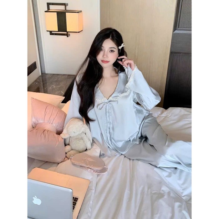 Bộ Đồ Ngủ Nữ Cao Cấp Siêu Mềm Mại Tay Loe Phối Ren Sooya - Sang Trọng, Thoải Mái