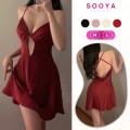 Váy Ngủ Lụa Trơn 2 Dây Mút Ngực Cao Cấp Sooya – Mềm Mại, Quyến Rũ