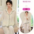Bộ Pyjama Dài Tay Lụa Satin, Cao Cấp, Kiểu Pháp, Sang Trọng