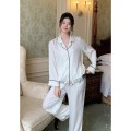 Bộ Pyjama Dài Tay Lụa Satin, Cao Cấp, Kiểu Pháp, Sang Trọng