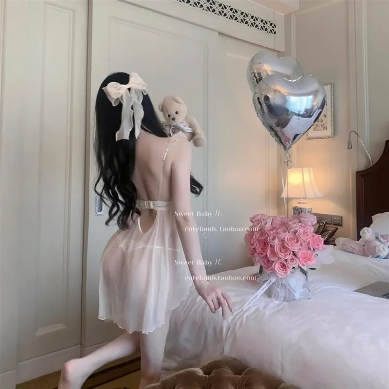 Váy ngủ voan cúp ngực ren babydoll – ảnh 4
