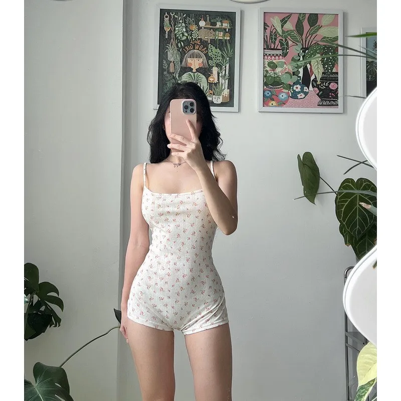 Jumpsuit ngủ 2 dây hoa nhí hở lưng – ảnh 12