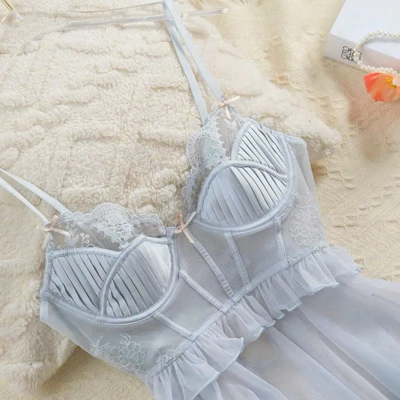 Váy ngủ voan cúp ngực xếp ly chân bèo – ảnh 6