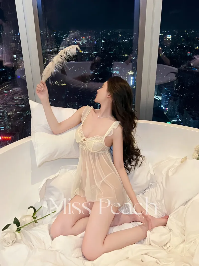 Váy ngủ voan cúp ngực ren babydoll – ảnh 8